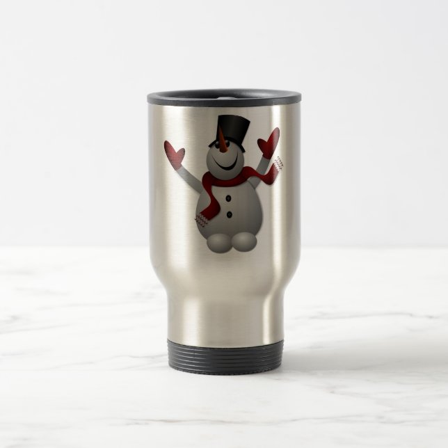"MERRY CHRISTMAS" SNOWMAN TRAVEL MUG (Center)
