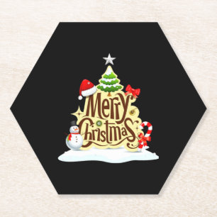 Merry Christmas snowman winter Tank Top Paper Coaster