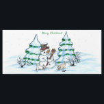 Merry Christmas! Snowman with Cat and Puppy<br><div class="desc">Merry Christmas! Snowman with Cat and Puppy - little Dog ~~~ coloured pencil drawing by Krisi ArtKSZP ~~~ Store Category >>> Merry Christmas for Kids >>> Snowman with Cat and Puppy</div>