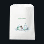 Merry Christmas! Snowman with Cat and Puppy Favour Bags<br><div class="desc">Merry Christmas! Snowman with Cat and Puppy - little Dog ~~~ coloured pencil drawing by Krisi ArtKSZP ~~~ Store Category >>> Merry Christmas for Kids >>> Snowman with Cat and Puppy</div>