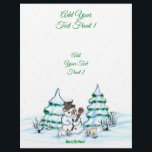 Merry Christmas! Snowman with Cat and Puppy Flyer<br><div class="desc">Merry Christmas! Snowman with Cat and Puppy - little Dog ~~~ coloured pencil drawing by Krisi ArtKSZP ~~~ Store Category >>> Merry Christmas for Kids >>> Snowman with Cat and Puppy</div>