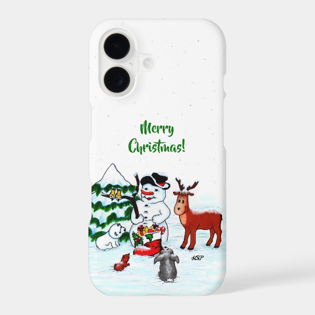Merry Christmas! Snowman with Friends (Back)
