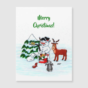 Merry Christmas! Snowman with Friends
