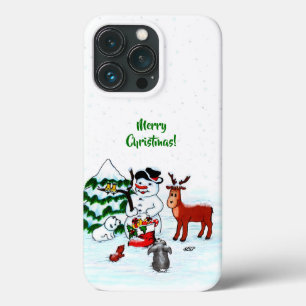 Merry Christmas! Snowman with Friends iPhone 13 Pro Case