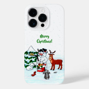 Merry Christmas! Snowman with Friends Case-Mate iPhone 14 Pro Case