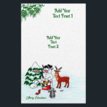 Merry Christmas! Snowman with Friends Flyer<br><div class="desc">Merry Christmas! Snowman with Friends - Baby Polar Bear,  Birds,  Moose,  Rabbit,    ~~~ coloured pencil drawing by Krisi ArtKSZP ~~~ Store Category >>> Merry Christmas for Kids >>> Snowman with Friends</div>