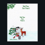 Merry Christmas! Snowman with Friends Flyer<br><div class="desc">Merry Christmas! Snowman with Friends - Baby Polar Bear, Birds, Moose, Rabbit, ~~~ coloured pencil drawing by Krisi ArtKSZP ~~~ Store Category >>> Merry Christmas for Kids >>> Snowman with Friends</div>