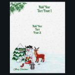 Merry Christmas! Snowman with Friends Flyer<br><div class="desc">Merry Christmas! Snowman with Friends - Baby Polar Bear,  Birds,  Moose,  Rabbit,    ~~~ coloured pencil drawing by Krisi ArtKSZP ~~~ Store Category >>> Merry Christmas for Kids >>> Snowman with Friends</div>