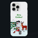 Merry Christmas! Snowman with Friends iPhone 15 Pro Max Case<br><div class="desc">Merry Christmas! Snowman with Friends - Baby Polar Bear,  Birds,  Moose,  Rabbit,    ~~~ coloured pencil drawing by Krisi ArtKSZP ~~~ Store Category >>> Merry Christmas for Kids >>> Snowman with Friends</div>