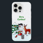 Merry Christmas! Snowman with Friends iPhone 15 Pro Max Case<br><div class="desc">Merry Christmas! Snowman with Friends - Baby Polar Bear,  Birds,  Moose,  Rabbit,    ~~~ coloured pencil drawing by Krisi ArtKSZP ~~~ Store Category >>> Merry Christmas for Kids >>> Snowman with Friends</div>