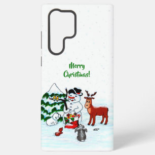 Merry Christmas! Snowman with Friends Samsung Galaxy Case