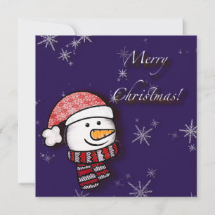 Merry Christmas, snowman with knitted clothes