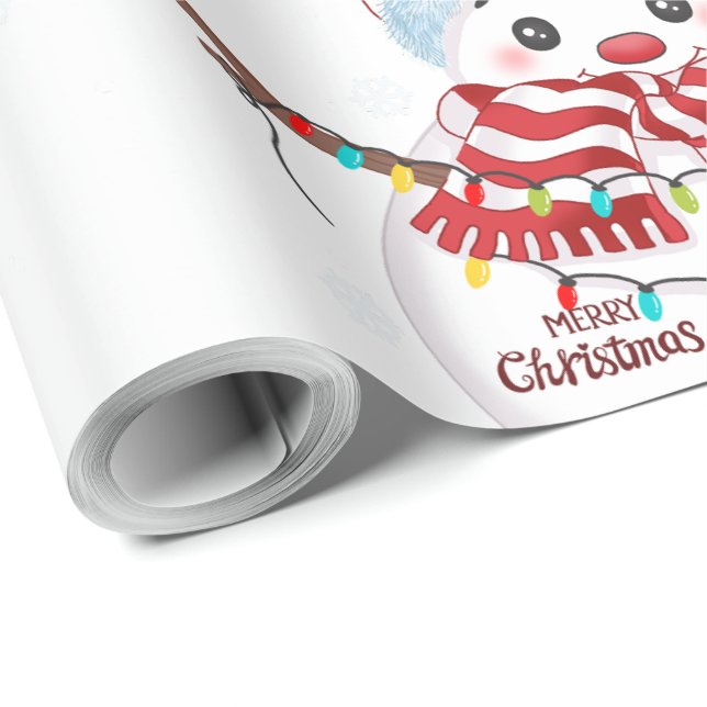 Merry Christmas Snowman  Wrapping Paper (Roll Corner)