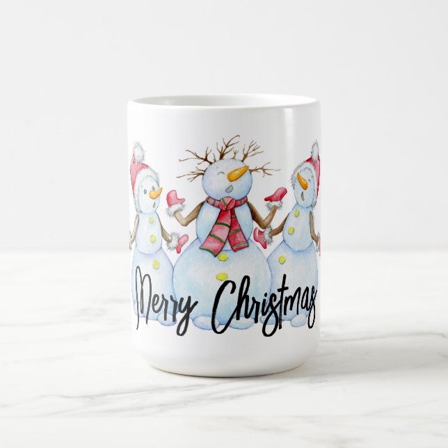 Merry Christmas Snowmen Coffee Mug (Center)