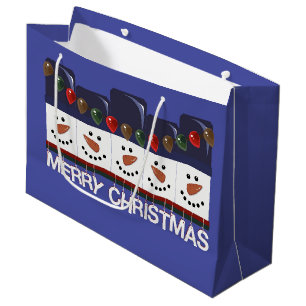 Merry Christmas Snowmen Large Gift Bag
