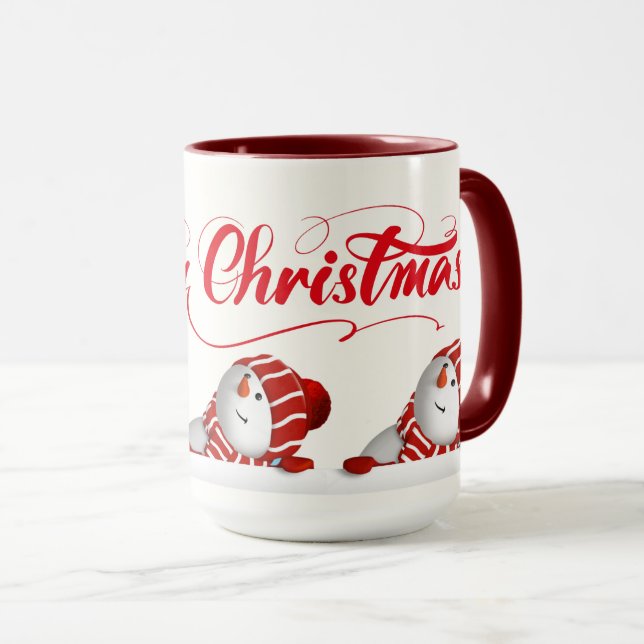 Merry Christmas Snowmen  Mug (Front Right)