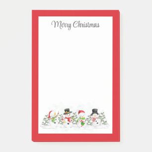 Merry Christmas Snowmen Post-it Notes