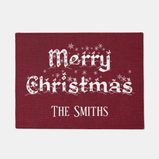 Merry Christmas Snowy Bright Joy Custom Doormat