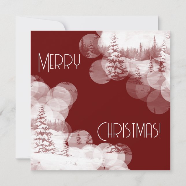 Merry Christmas snowy fir trees landscape Invitation (Front)