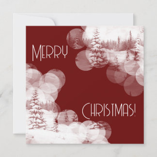 Merry Christmas snowy fir trees landscape Invitation