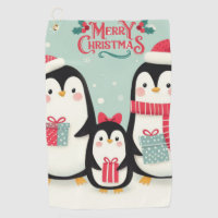 Merry Christmas snowy penguins