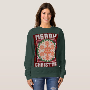 Merry Christmas Snowy Picnic Pattern Sweater