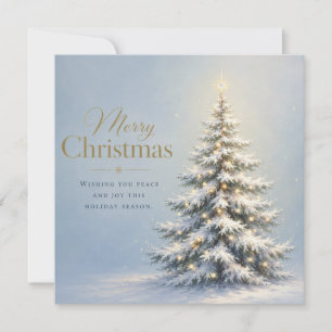Merry Christmas Snowy Pine Tree Card