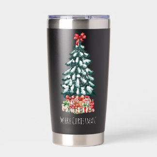 Merry Christmas Snowy Pine Tree Insulated Tumbler