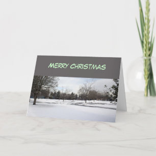 Merry Christmas snowy winter Holiday Card