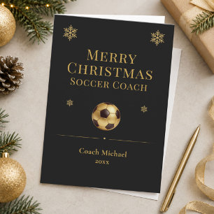 Merry Christmas Soccer Coach Personalised Holiday Card