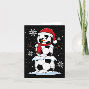 Merry Christmas Soccer Snowman Holiday Sports Xmas Card