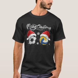 Merry Christmas Soccer Volleyball Funny Christmas T-Shirt