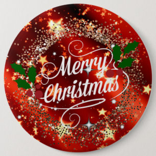 Merry Christmas sparkle and glitter 6 Cm Round Badge