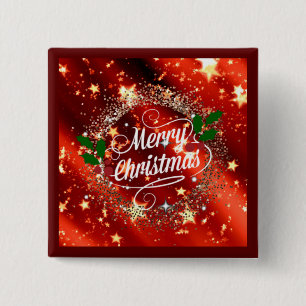 Merry Christmas sparkle and shine 15 Cm Square Badge