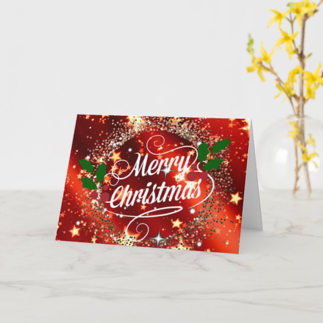 Merry Christmas sparkle and shine  Card (Yellow Flower)