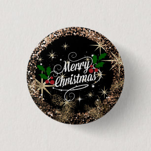 Merry Christmas, sparkle, glitter and shine Button
