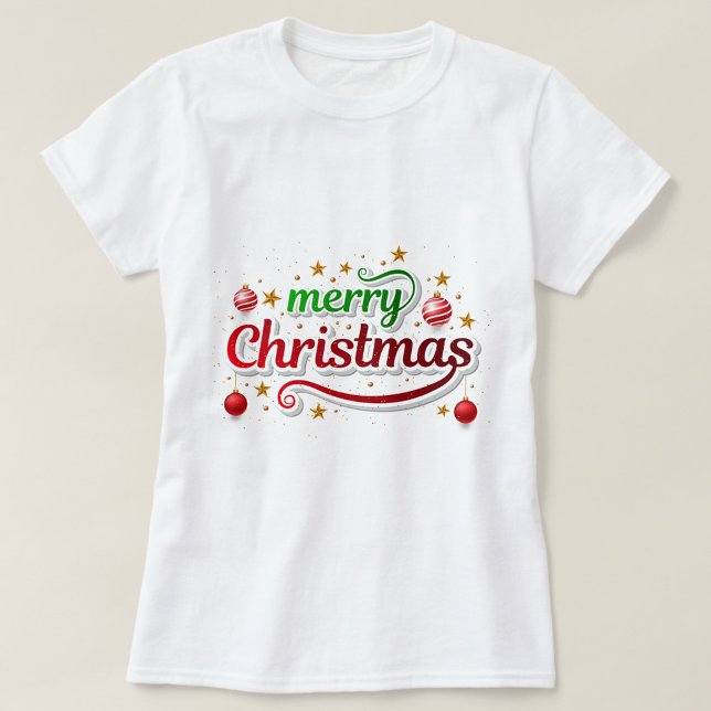 Merry Christmas Sparkle Tee (Spread holiday cheer wherever you go with this sparkling “Merry Christmas” T-shirt — a joyful touch )