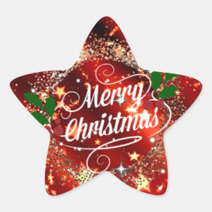 Merry Christmas, sparkling holiday design Star Sticker