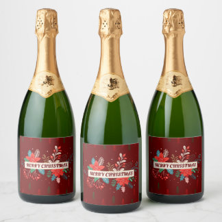 Merry Christmas  Sparkling Wine Label