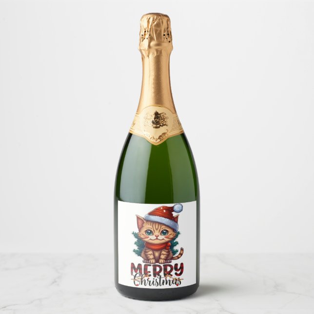 Merry Christmas  Sparkling Wine Label (Front)