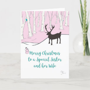 Merry Christmas Special Sistser, Wife, Whimsical Holiday Card
