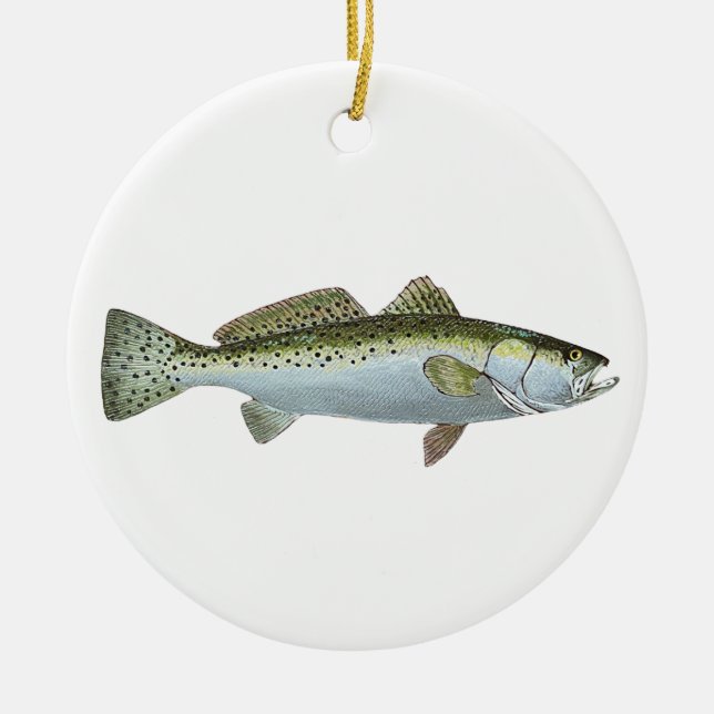 Merry Christmas ~Speckled Sea Trout~ Ornament (Front)