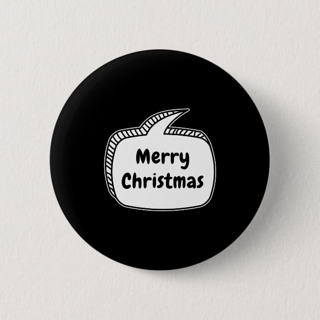 Merry Christmas Speech Bubble  6 Cm Round Badge (Front)