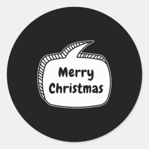 Merry Christmas Speech Bubble Classic Round Sticker