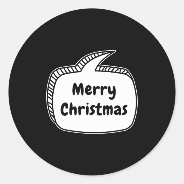 Merry Christmas Speech Bubble  Classic Round Sticker (Front)