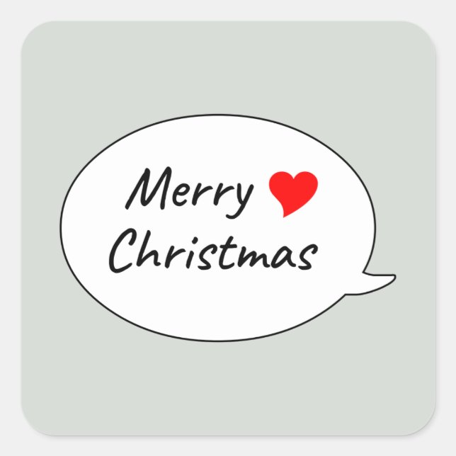 Merry Christmas Speech Bubble Square Sticker (Front)