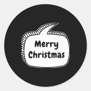 Merry Christmas Speech Bubble T Shirt Classic Round Sticker