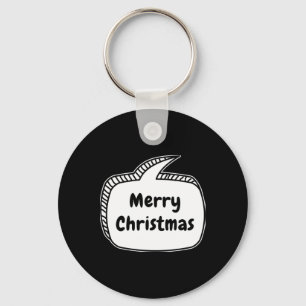 Merry Christmas Speech Bubble T Shirt  Key Ring