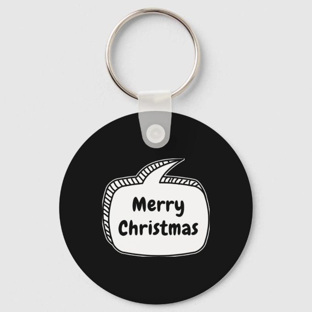 Merry Christmas Speech Bubble Toddler T Shirt  Key Ring (Front)