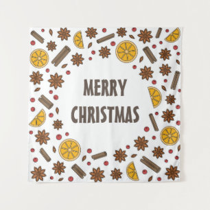 Merry Christmas spices pattern Tapestry